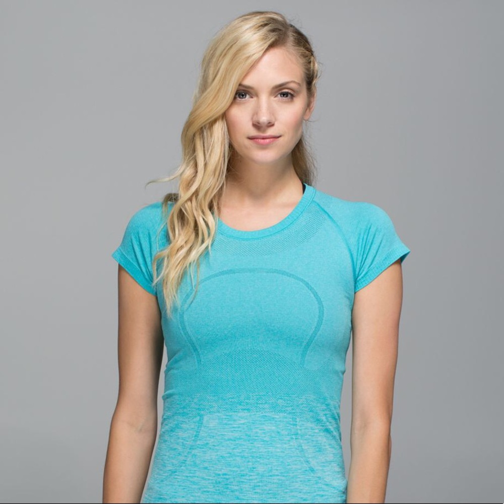 Blue Lululemon Swiftly shirt